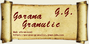 Gorana Granulić vizit kartica
